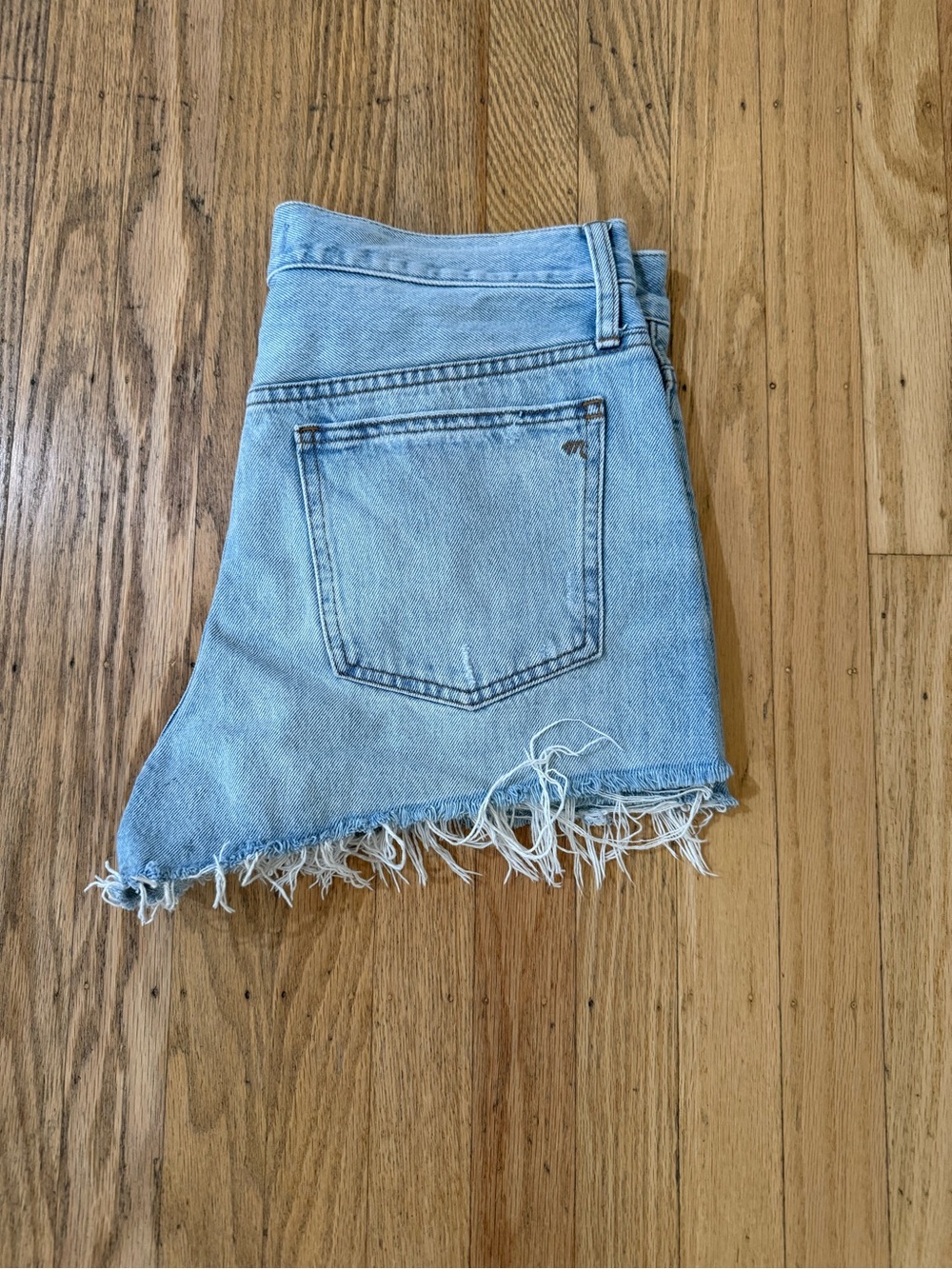 Madewell Light Wash Frayed Hem Denim Shorts